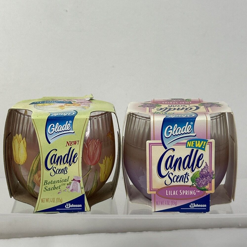 Vintage Glade Scents Jar Candle Botanical Sachet & Lilac Spring Set